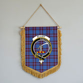 Elliot Modern Tartan Crest Wall Hanging Banner - Wood Pole